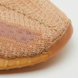 Pre Owned Yeezy x Adidas Light Orange Knit Fabric Boost 350 V2 Clay Sneakers Size 40 2/3