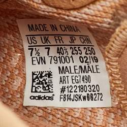 Pre Owned Yeezy x Adidas Light Orange Knit Fabric Boost 350 V2 Clay Sneakers Size 40 2/3