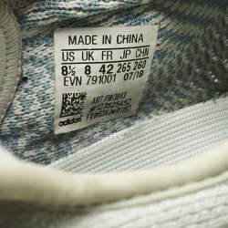 Pre Owned Yeezy x Adidas Blue/White Knit Fabric Boost 350 V2 Cloud White (Non-Reflective) Sneakers 42