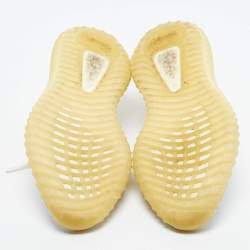 Pre Owned Yeezy x Adidas White Knit Fabric Boost 350 V2 Cream Sneakers Size 40