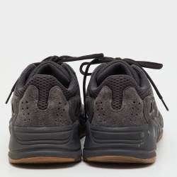 Pre Owned Yeezy x Adidas Black Suede and Mesh Boost 700 Utility Black Sneakers Size 42