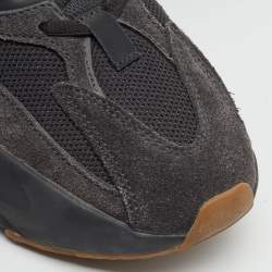 Pre Owned Yeezy x Adidas Black Suede and Mesh Boost 700 Utility Black Sneakers Size 42