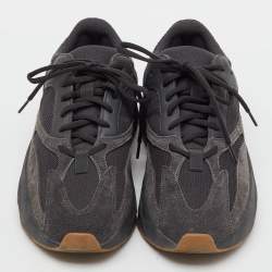 Pre Owned Yeezy x Adidas Black Suede and Mesh Boost 700 Utility Black Sneakers Size 42
