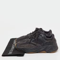 Pre Owned Yeezy x Adidas Black Suede and Mesh Boost 700 Utility Black Sneakers Size 42