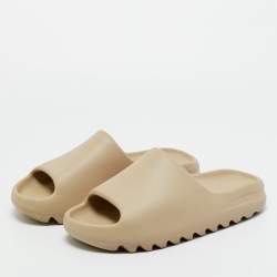 Pre Owned Yeezy x Adidas Beige Rubber Pure Slides Size 43