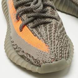 Pre Owned Yeezy x Adidas Grey Knit Fabric Boost 350 V2 Beluga Sneakers Size 38