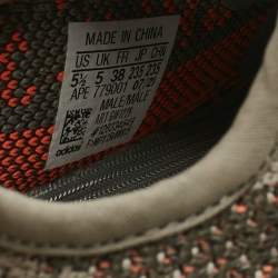 Pre Owned Yeezy x Adidas Grey Knit Fabric Boost 350 V2 Beluga Sneakers Size 38