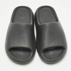 Pre Owned Yeezy x Adidas Black Rubber Dark Onyx Slides Size 38