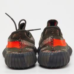 Pre Owned Yeezy x Adidas Grey Knit Fabric Boost 350 V2 Carbon Beluga Sneakers Size 39 1/3