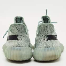 Pre Owned Yeezy x Adidas Grey Knit Fabric Boost 350 V2 Salt Sneakers Size 45 1/3
