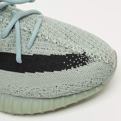 Pre Owned Yeezy x Adidas Grey Knit Fabric Boost 350 V2 Salt Sneakers Size 45 1/3