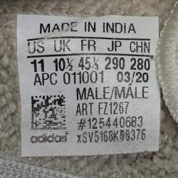 Pre Owned Yeezy x Adidas Beige/Brown Knit Fabric Boost 350 V2 Zyon Sneakers Size 45 1/3