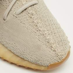 Pre Owned Yeezy x Adidas Grey Knit Fabric Boost 350 V2 Sesame Sneakers Size 41 1/3