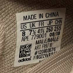 Pre Owned Yeezy x Adidas Grey Knit Fabric Boost 350 V2 Sesame Sneakers Size 41 1/3