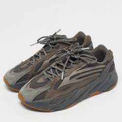 Pre Owned Yeezy x Adidas Grey Nubuck and Leather Boost 700 V2 Geode Sneakers Size 42 2/3