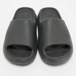 Pre Owned Yeezy x Adidas Black Rubber Onyx Slides Size 44.5