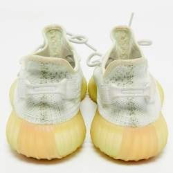Pre Owned Yeezy x Adidas Light Green Knit Fabric Boost 350 V2 Hyperspace Sneakers Size 42