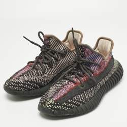 Pre Owned Yeezy x Adidas Multicolor Knit Fabric Boost 350 V2 Lace Up Sneakers Size 42