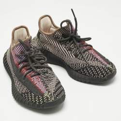 Pre Owned Yeezy x Adidas Multicolor Knit Fabric Boost 350 V2 Lace Up Sneakers Size 42