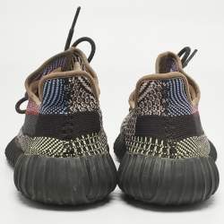 Pre Owned Yeezy x Adidas Multicolor Knit Fabric Boost 350 V2 Lace Up Sneakers Size 42