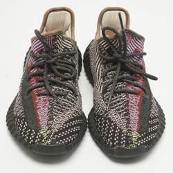Pre Owned Yeezy x Adidas Multicolor Knit Fabric Boost 350 V2 Lace Up Sneakers Size 42