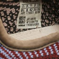 Pre Owned Yeezy x Adidas Multicolor Knit Fabric Boost 350 V2 Lace Up Sneakers Size 42