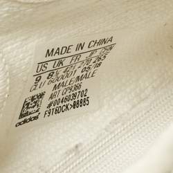 Pre Owned Yeezy x Adidas White Knit Fabric Boost 350 V2 Low Top Sneakers Size 42 2/3