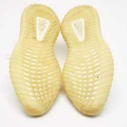 Pre Owned Yeezy x Adidas White Knit Fabric Boost 350 V2 Low Top Sneakers Size 42 2/3