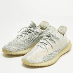 Pre Owned Yeezy x Adidas Blue Knit Fabric Boost 350 V2 Lundmark Sneakers Size 44