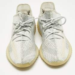 Pre Owned Yeezy x Adidas Blue Knit Fabric Boost 350 V2 Lundmark Sneakers Size 44