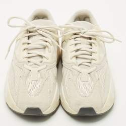 Pre Owned Yeezy x Adidas Cream Fabric and Suede Yeezy Boost 700 Lace Up Sneakers Size 40
