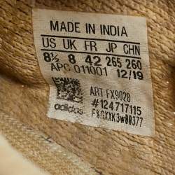 Pre Owned Yeezy x Adidas Beige Cotton Knit Boost 350 V2 Sneakers Size 42