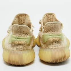 Pre Owned Yeezy x Adidas Beige Cotton Knit Boost 350 V2 Sneakers Size 42