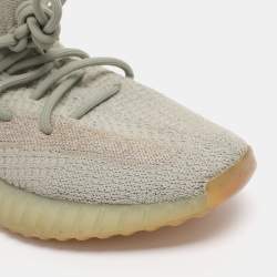Pre Owned Yeezy x Adidas Green/Grey Knit Fabric Boost 350 V2 Desert Sage Sneakers Size 42