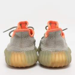 Pre Owned Yeezy x Adidas Green/Grey Knit Fabric Boost 350 V2 Desert Sage Sneakers Size 42
