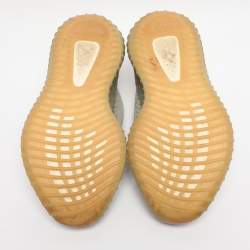 Pre Owned Yeezy x Adidas Green/Grey Knit Fabric Boost 350 V2 Desert Sage Sneakers Size 42