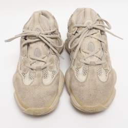 Pre Owned Yeezy x Adidas Grey Mesh and Suede Yeezy 500 Blush Sneakers Size 41 1/3