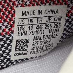Pre Owned Yeezy x Adidas White/Black Knit Fabric Boost 350 V2 Zebra Sneakers Size 46