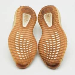 Pre Owned Yeezy x Adidas Grey/Cream Knit Fabric Boost 350 V2 Citrin Sneakers Size 46