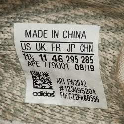 Pre Owned Yeezy x Adidas Grey/Cream Knit Fabric Boost 350 V2 Citrin Sneakers Size 46