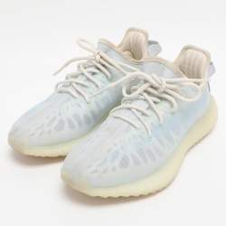 Pre Owned Yeezy x Adidas Blue Mesh Boost 350 V2 Mono Ice Sneakers Size 39 1/3