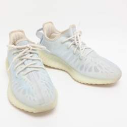 Pre Owned Yeezy x Adidas Blue Mesh Boost 350 V2 Mono Ice Sneakers Size 39 1/3