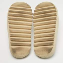 Pre Owned Yeezy x Adidas Cream Rubber Bone Slides Size 47