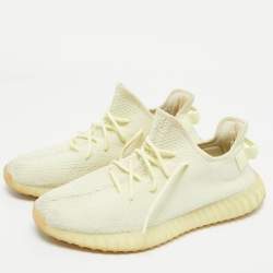 Pre Owned حذاء رياضي ييزي x أديداس بوست 350 V2 باتر قماش تريكو أصفر مقاس 39 1/3