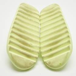 Pre Owned Yeezy x Adidas Neon Green Rubber Glow Green Slides Size 46