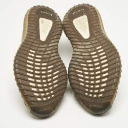 Pre Owned حذاء رياضي ييزي x أديداس "بوست 350 V2" قماش تريكو بني رملي مقاس 44 2/3