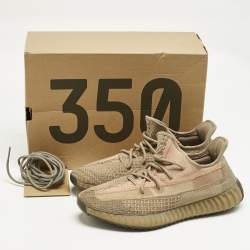 Pre Owned حذاء رياضي ييزي x أديداس "بوست 350 V2" قماش تريكو بني رملي مقاس 44 2/3