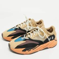 Pre Owned حذاء رياضي اديداس X ييزي 700 بوست إنفلام أمبير شبك وسويدي متعدد الألوان مقاس 40 2/3