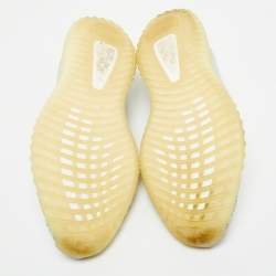 Pre Owned Yeezy x Adidas Blue/White Knit Fabric Boost 350 V2 Cloud White (Non-Reflective) Sneakers 46 2/3