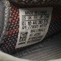 Pre Owned Yeezy x Adidas Grey Knit Fabric Boost 350 V2 Lace Up Sneakers Size 44.5